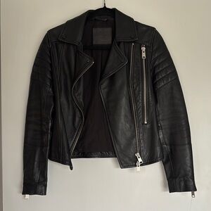 All Saints Black Leather Biker Jacket
